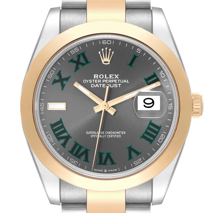Rolex Datejust 41 18k Yellow Gold & Steel Watch Fluted Jubilee Wimbledon  126333 | eBay