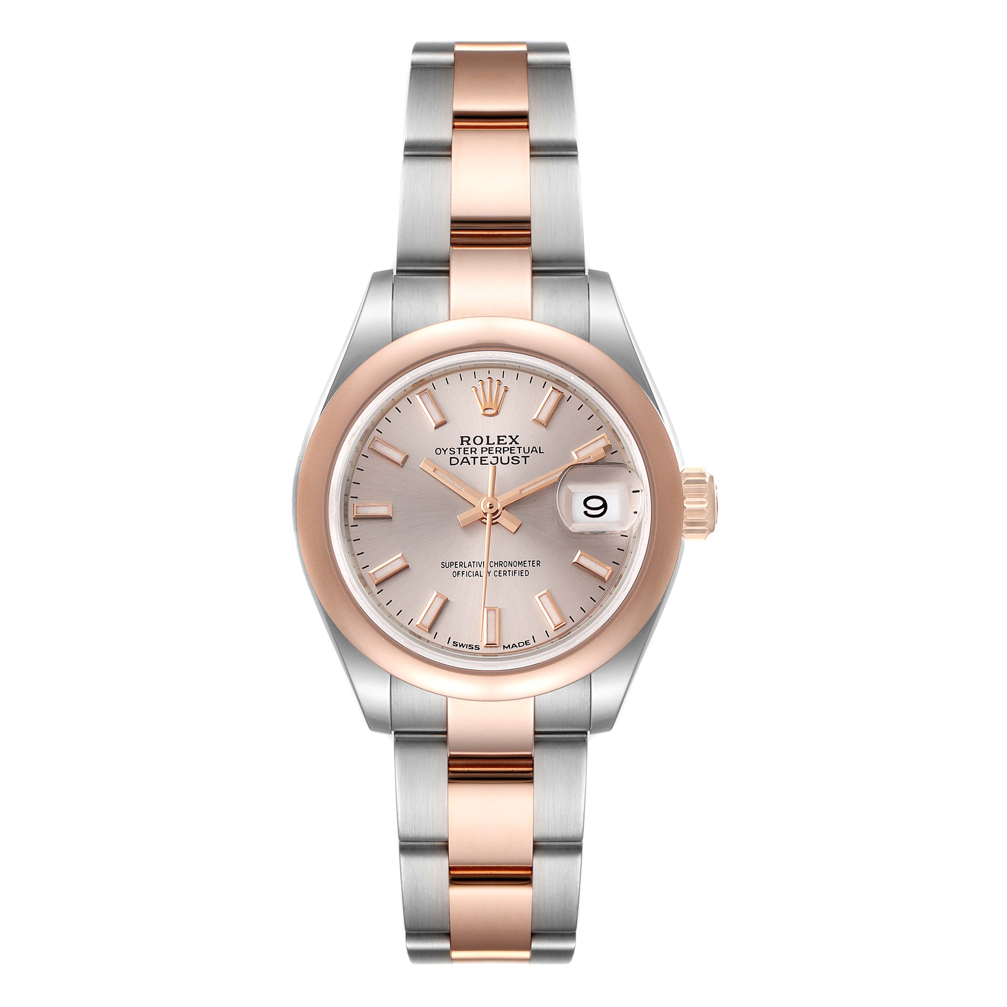 Rolex Datejust Steel Rose Gold Rose Dial Ladies Watch 279161 Box Card ...