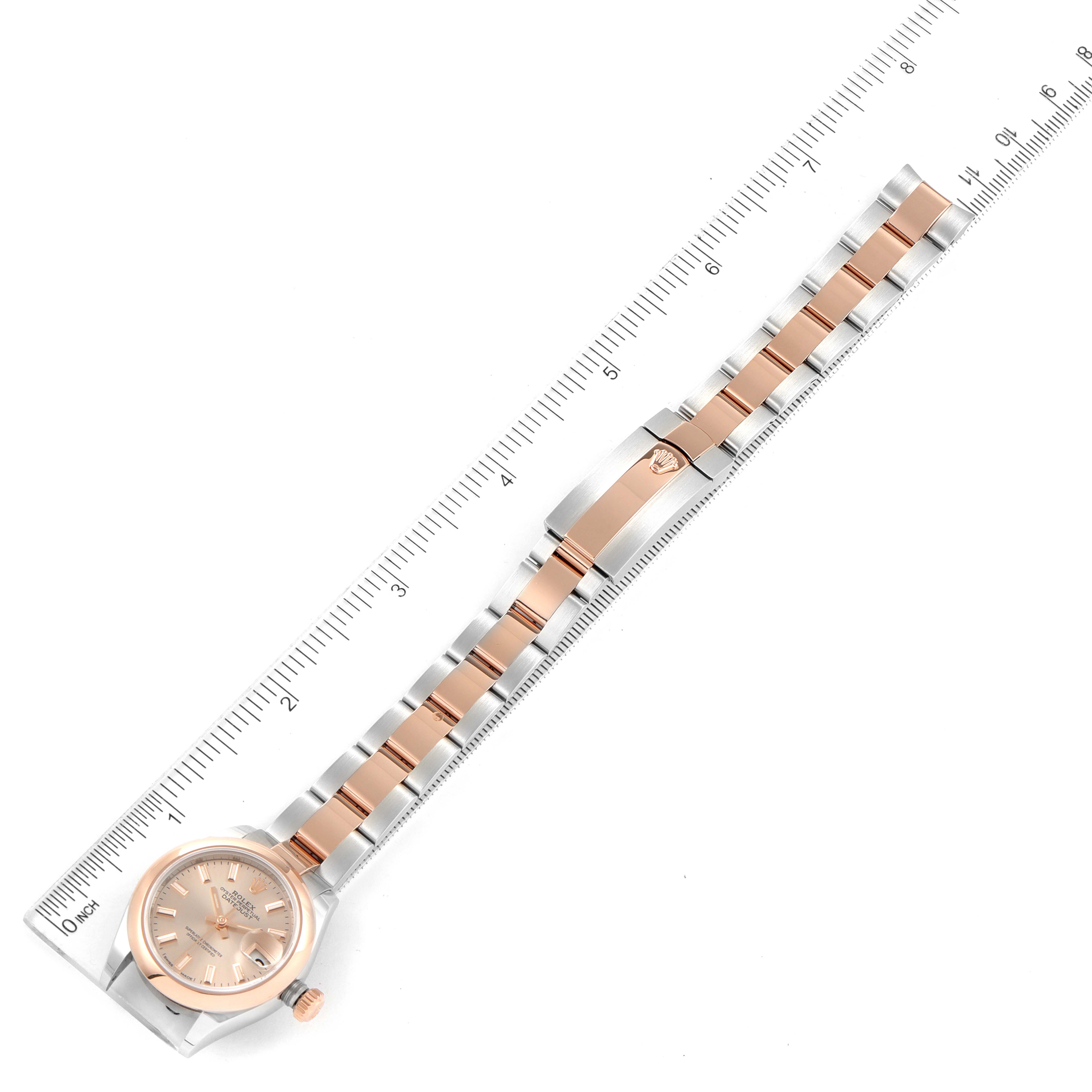 Rolex Datejust Steel Rose Gold Rose Dial Ladies Watch 279161 Box Card ...