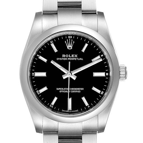Photo of Rolex Oyster Perpetual 34mm Black Dial Steel Watch 124200 Unworn