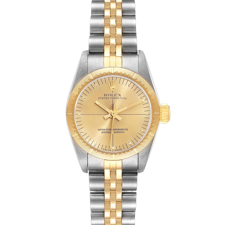 Rolex Oyster Perpetual NonDate Steel Yellow Gold Ladies Watch 67243 Box Papers SwissWatchExpo
