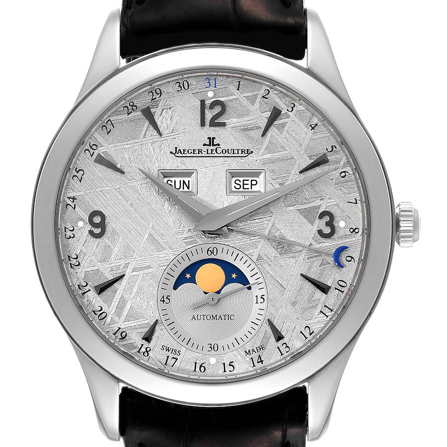 Jaeger LeCoultre Master Calendar Meteorite Dial Steel Watch 176.8.12.S Q1558421 SwissWatchExpo