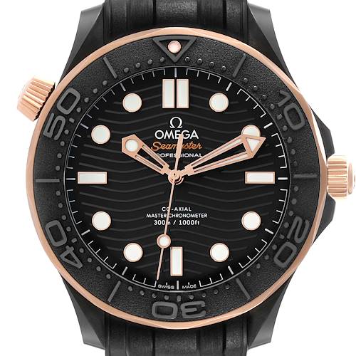 Photo of Omega Seamaster Diver 300M Black Ceramic Rose Gold 210.62.44.20.01.001 Box Card