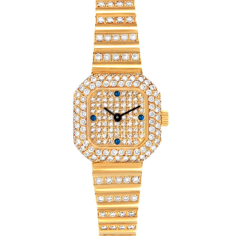 Patek Philippe Yellow Gold Diamond Sapphire Vintage Ladies Watch 4628 SwissWatchExpo