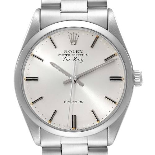 Photo of Rolex Air King Precision Silver Dial Vintage Steel Mens Watch 5500