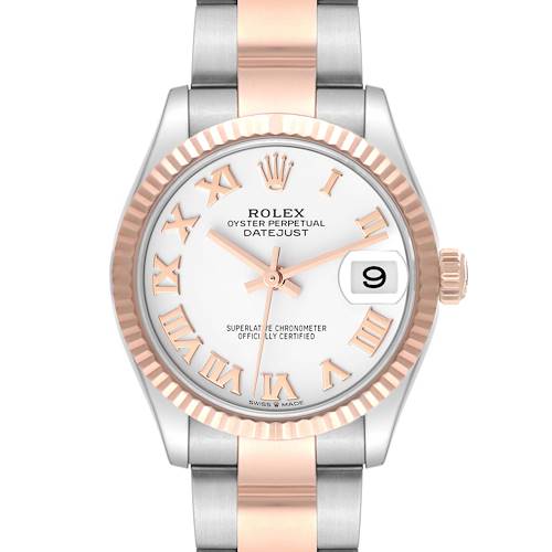 Photo of Rolex Datejust 31 Midsize Steel Rose Gold White Dial Ladies Watch 278271