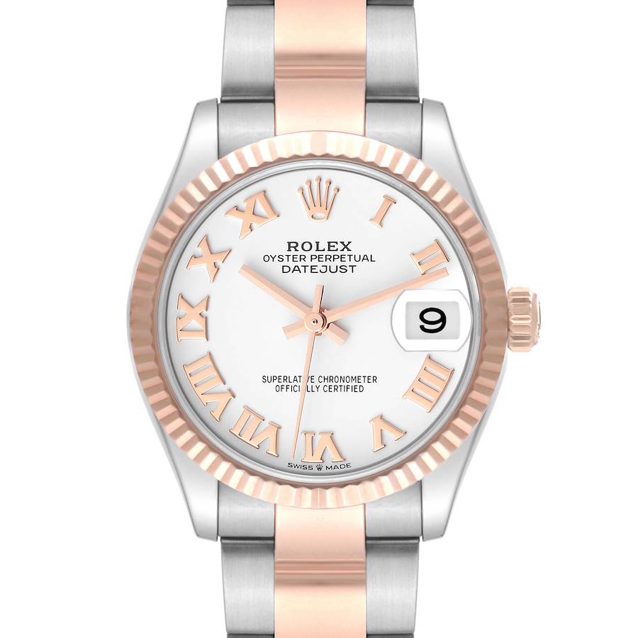 Rolex Datejust 31 Midsize Steel Rose Gold White Dial Ladies Watch 278271 SwissWatchExpo