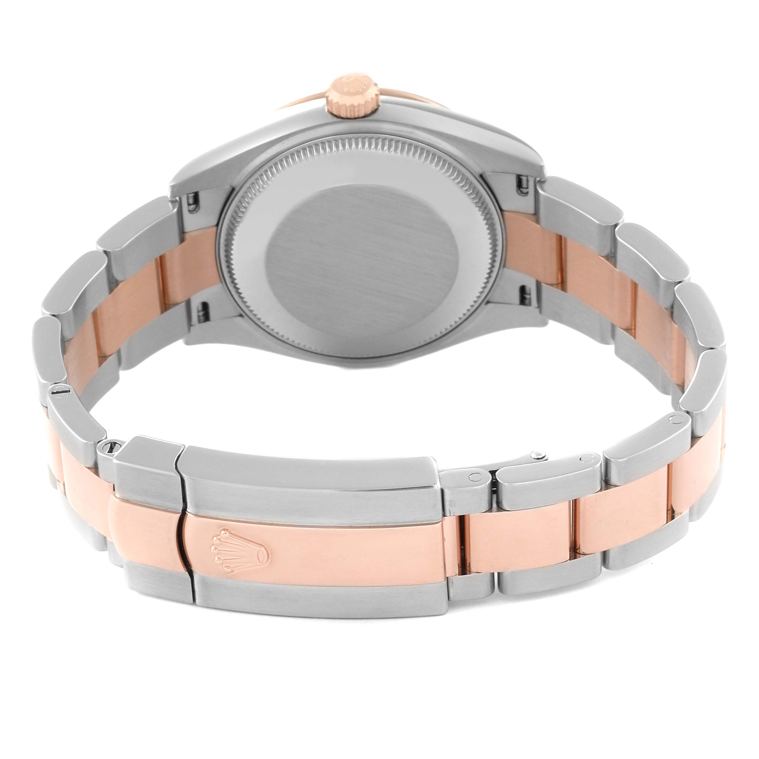 The image shows the back case and bracelet of a Rolex Mid-Size 278271 Women's Steel and Gold (two tone) White Dial 278271 Women's Steel and Gold (two tone) White Dial watch, viewed from the rear angle.