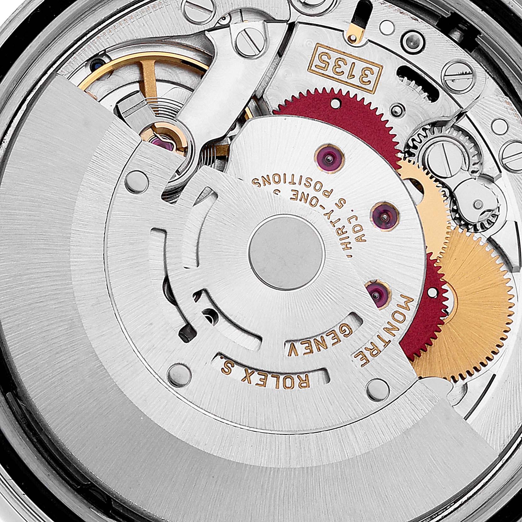 This image shows the internal mechanical movement and components of a Rolex Datejust 16234 Men's Stainless Steel Blue Dial 16234 Men's Stainless Steel Blue Dial watch.