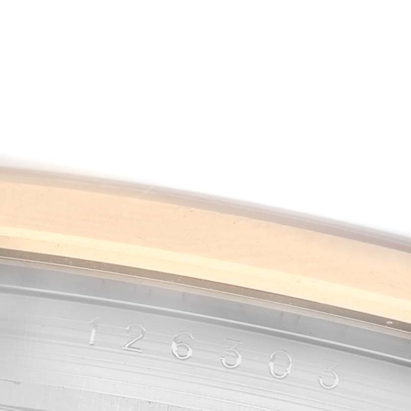 The image shows a close-up of the inner bezel with the model number "126303" engraved, part of the Rolex Datejust 41 126303 Men's Steel and Gold (two tone) Black Dial 126303 Men's Steel and Gold (two tone) Black Dial.