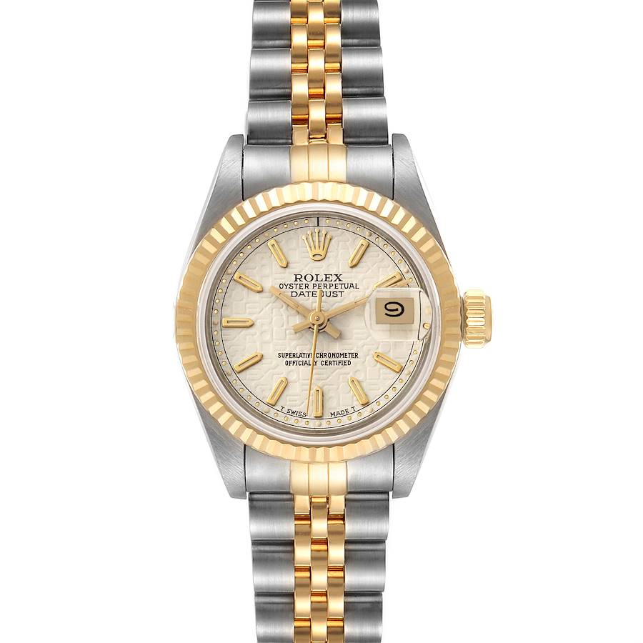 Rolex Datejust Ivory Anniversary Dial Steel Yellow Gold Ladies Watch 69173 SwissWatchExpo