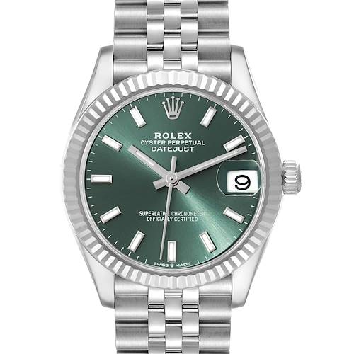 Photo of Rolex Datejust Midsize Steel White Gold Mint Green Dial Ladies Watch 278274 Box Card