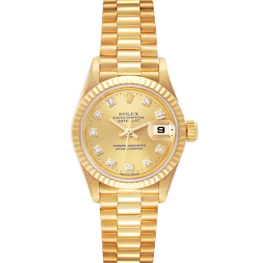 Rolex Datejust President Yellow Gold Champagne Diamond Dial Ladies Watch 79178 SwissWatchExpo