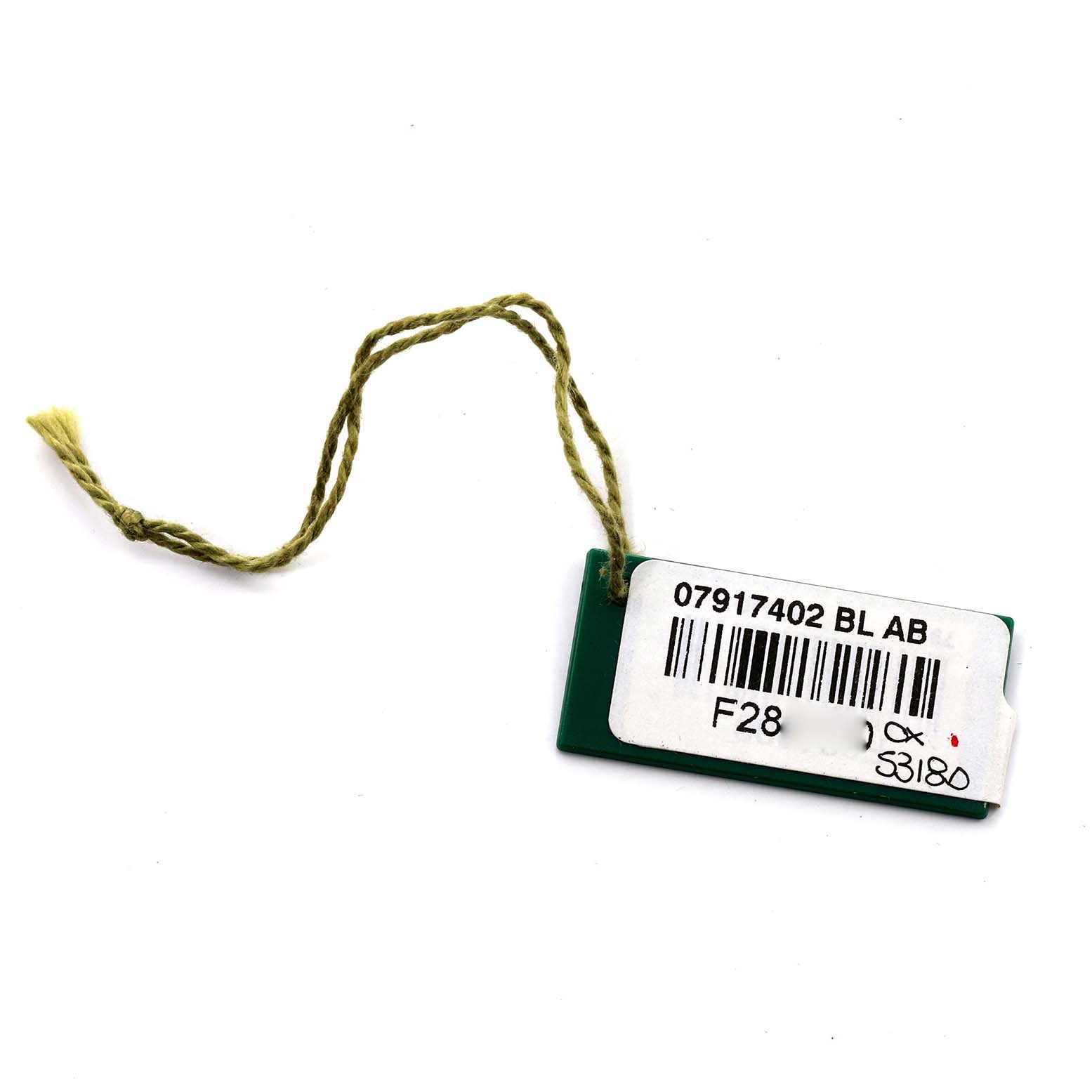 This image shows a Rolex Datejust 79174 Women's Stainless Steel Mother of Pearl Dial 79174 Women's Stainless Steel Mother of Pearl Dial model's accessory tag with a barcode and reference numbers.