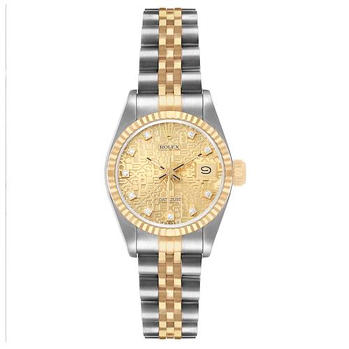 Photo of Rolex Datejust Steel Yellow Gold Anniversary Diamond Ladies Watch 69173
