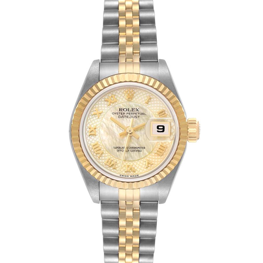 Rolex Datejust Steel Yellow Gold Decorated Mother of Pearl Dial Ladies Watch 79173 SwissWatchExpo