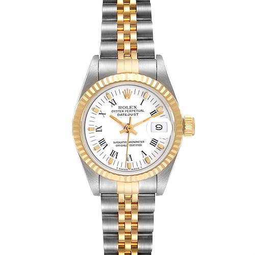 Photo of Rolex Datejust White Roman Dial Steel Yellow Gold Ladies Watch 69173
