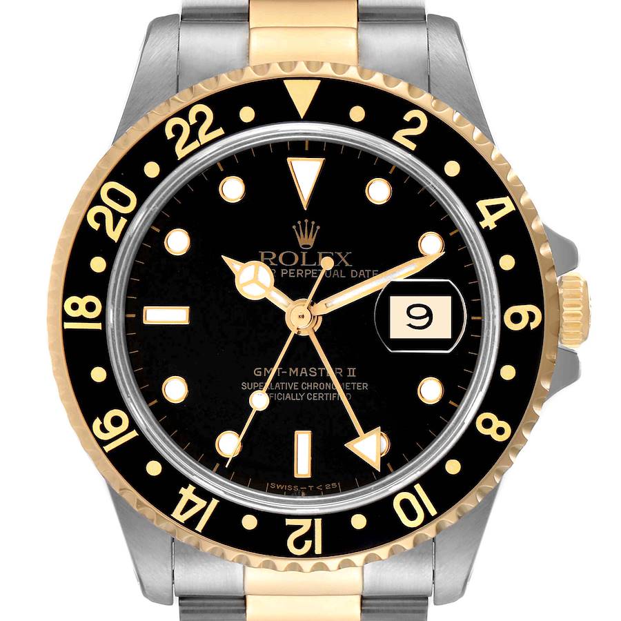 NOT FOR SALE Rolex GMT Master II Yellow Gold Steel Oyster Bracelet Mens Watch 16713 Box Papers PARTIAL PAYMENT SwissWatchExpo