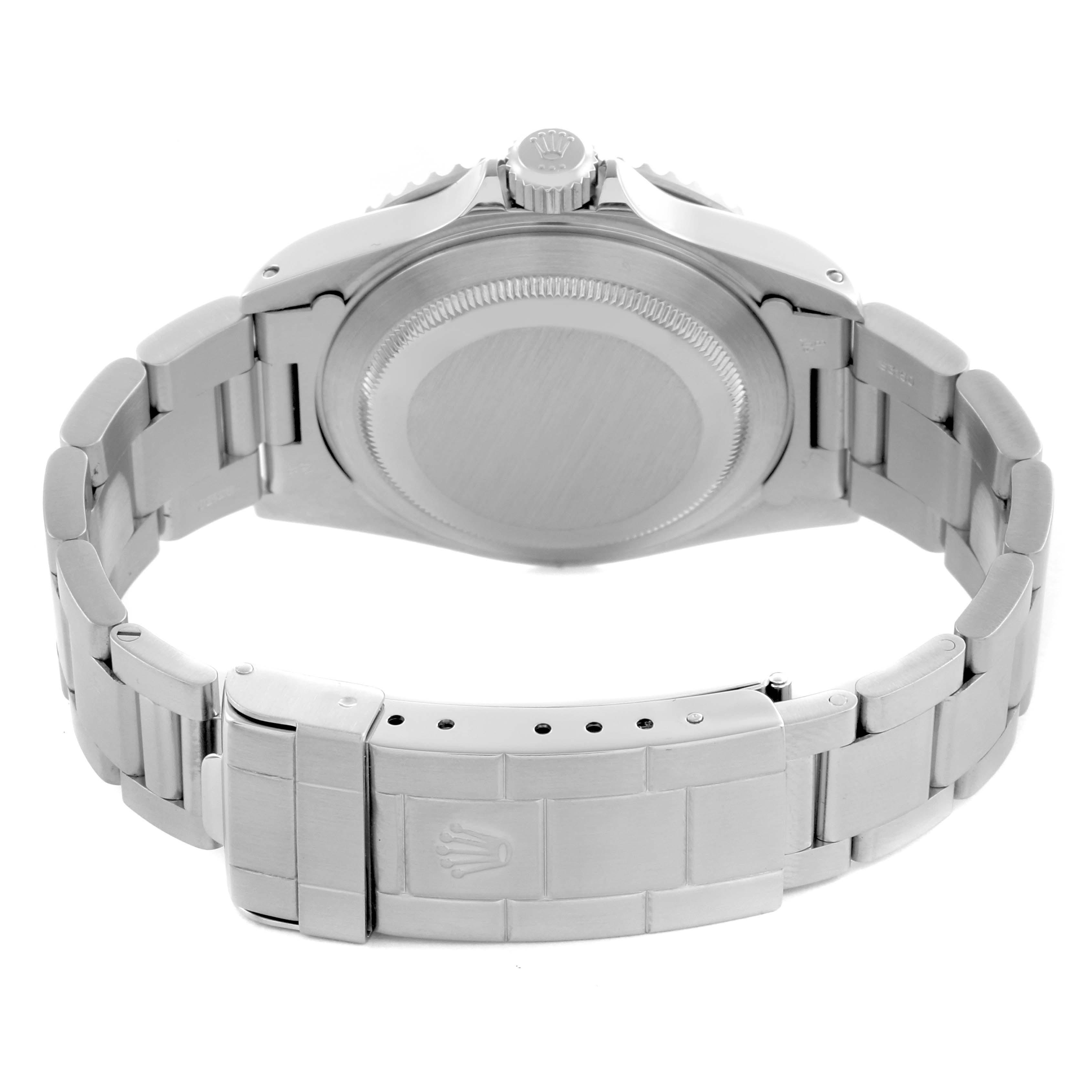 The image shows the back case and bracelet of a Rolex Submariner 14060 Men's Stainless Steel Black Dial 14060 Men's Stainless Steel Black Dial watch from a rear angle.