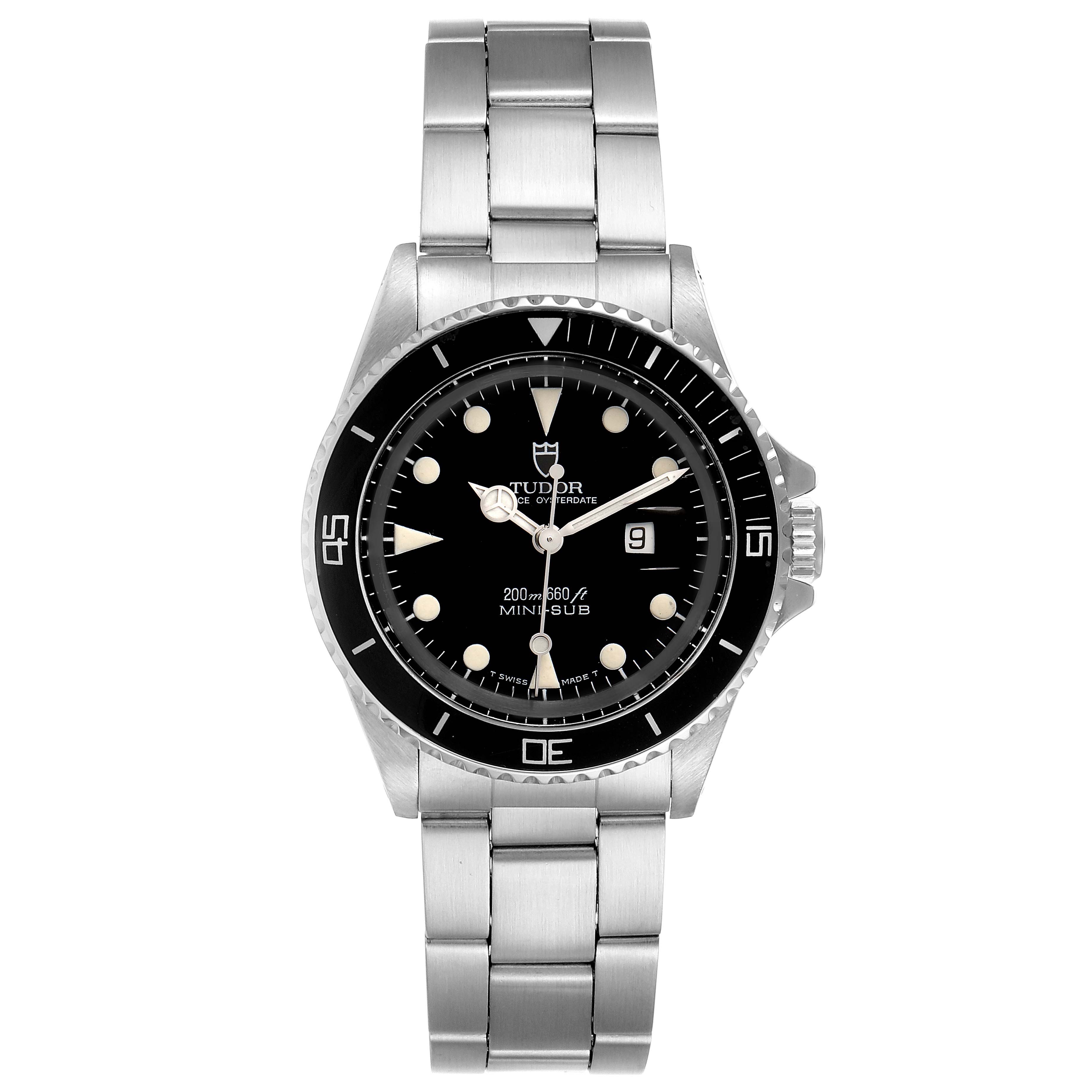 The image shows a front view of the Tudor Prince model watch including its stainless steel bracelet and black dial.