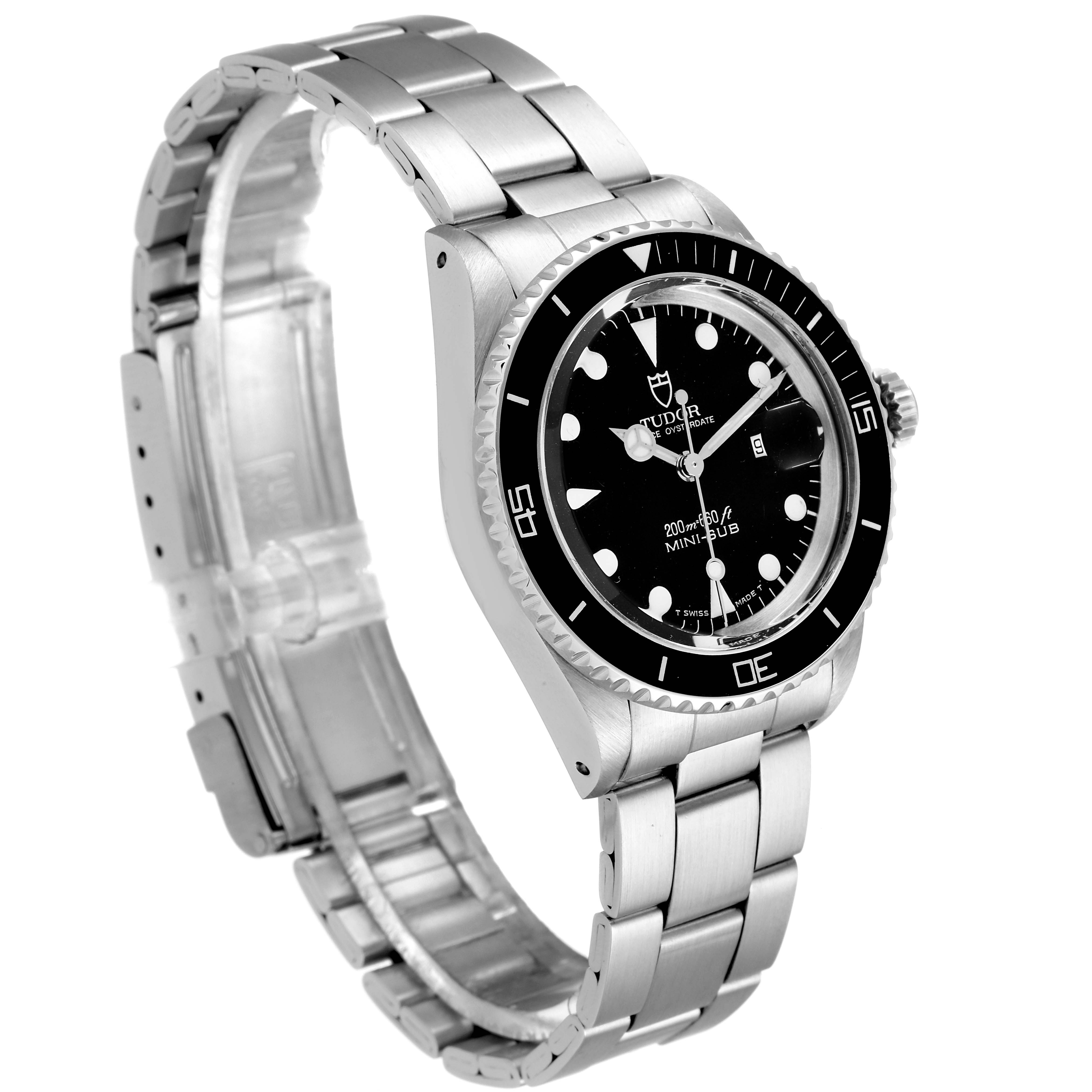 The Tudor Prince watch is shown at a slight angle, displaying its stainless steel bracelet, bezel, and face.