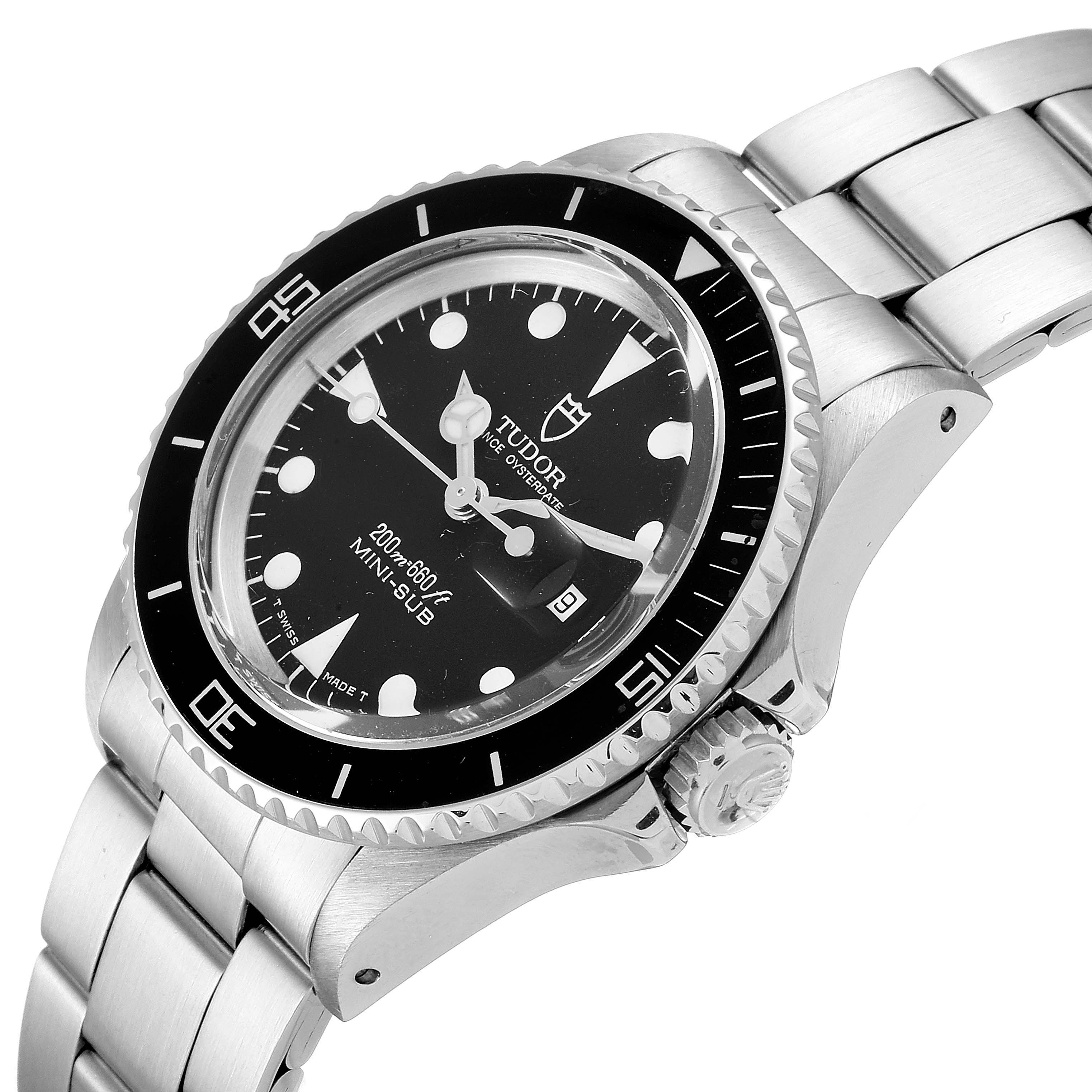 The Tudor Prince model watch is shown from an angled side view, highlighting the bezel, dial, case, and bracelet.