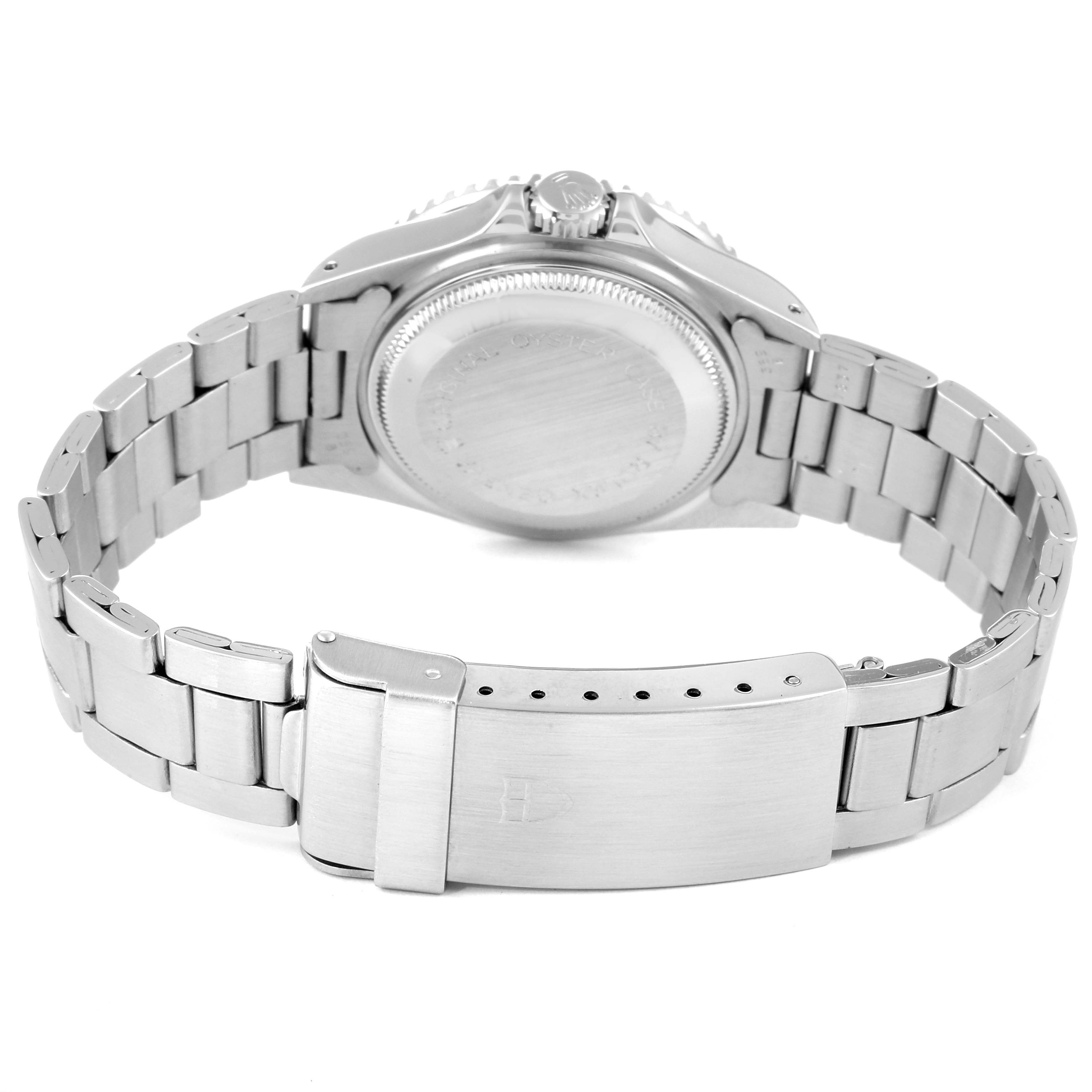 This image shows the back case, crown, and bracelet of the Tudor Prince watch from a rear angle.