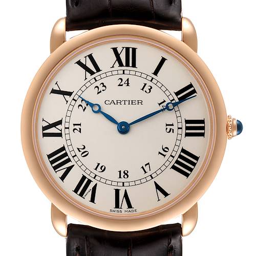 Photo of Cartier Ronde Louis Rose Gold Silver Dial Mens Watch W6800251