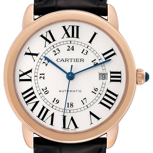 Photo of Cartier Ronde Solo XL Automatic Rose Gold Steel Mens Watch W6701009