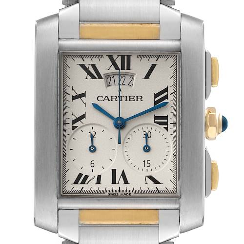 Photo of Cartier Tank Francaise Steel Yellow Gold Chronograph Mens Watch W51025Q4
