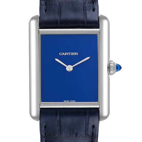 Photo of Cartier Tank Must Large Steel Blue Dial Ladies Watch WSTA0055