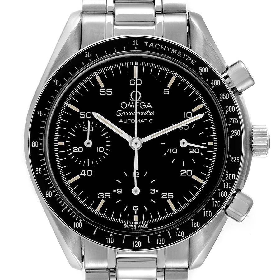 Omega Speedmaster Reduced Hesalite Chronograph Steel Mens Watch 3510.50.00 SwissWatchExpo