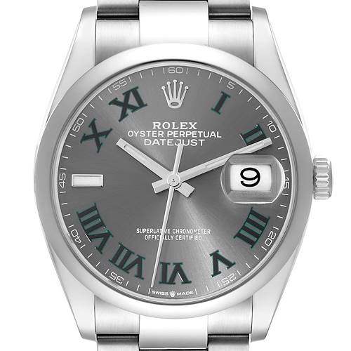 Photo of Rolex Datejust 36 Grey Green Wimbledon Dial Steel Mens Watch 126200