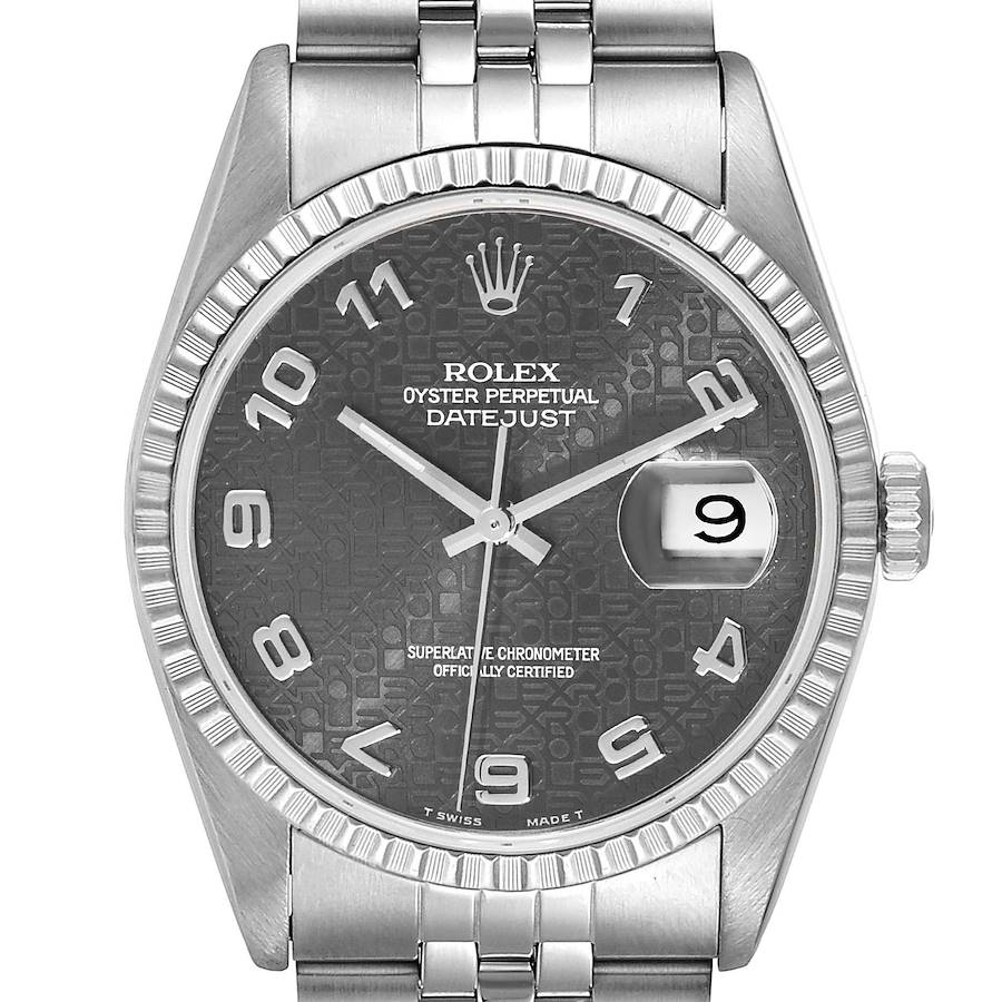 Rolex Datejust Anniversary Dial Oyster Bracelet Steel Mens Watch 16220 SwissWatchExpo