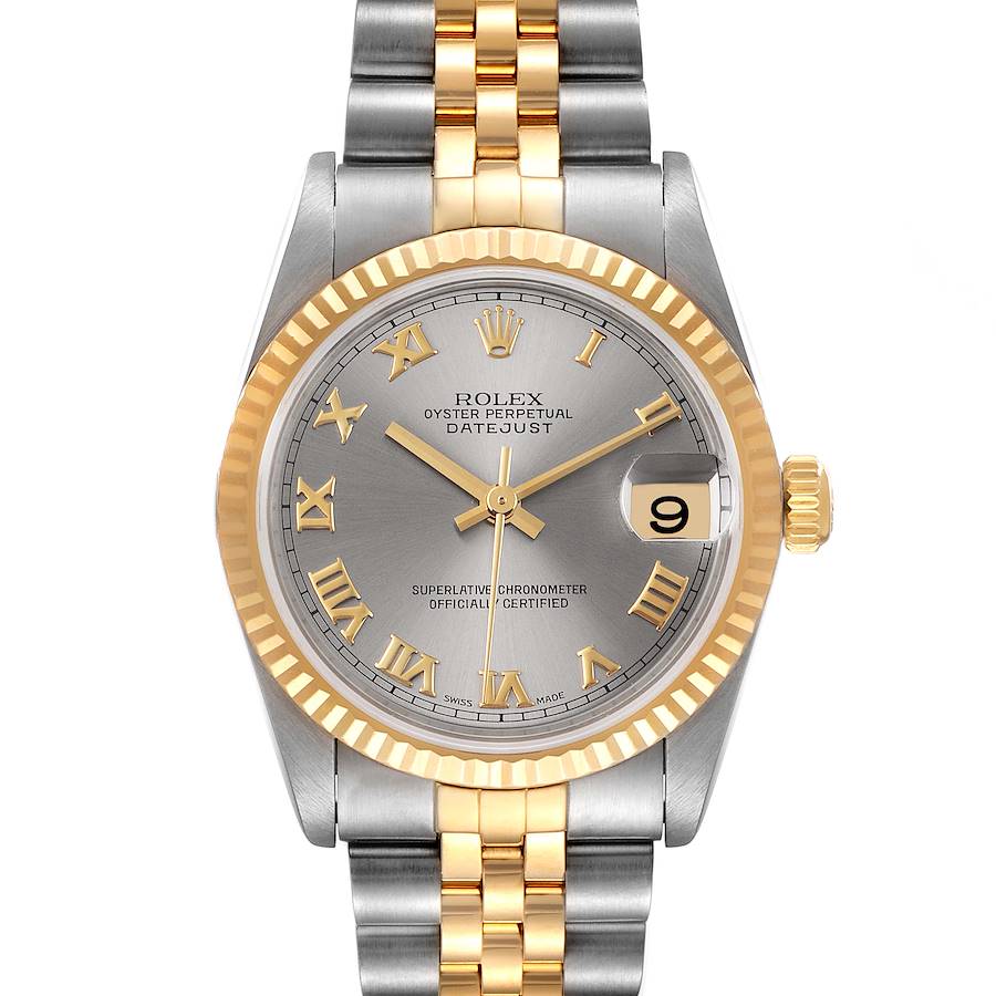 Rolex Datejust Midsize Steel Yellow Gold Slate Dial Watch 78273 Box Papers SwissWatchExpo