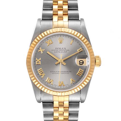 Photo of Rolex Datejust Midsize Steel Yellow Gold Slate Dial Watch 78273 Box Papers