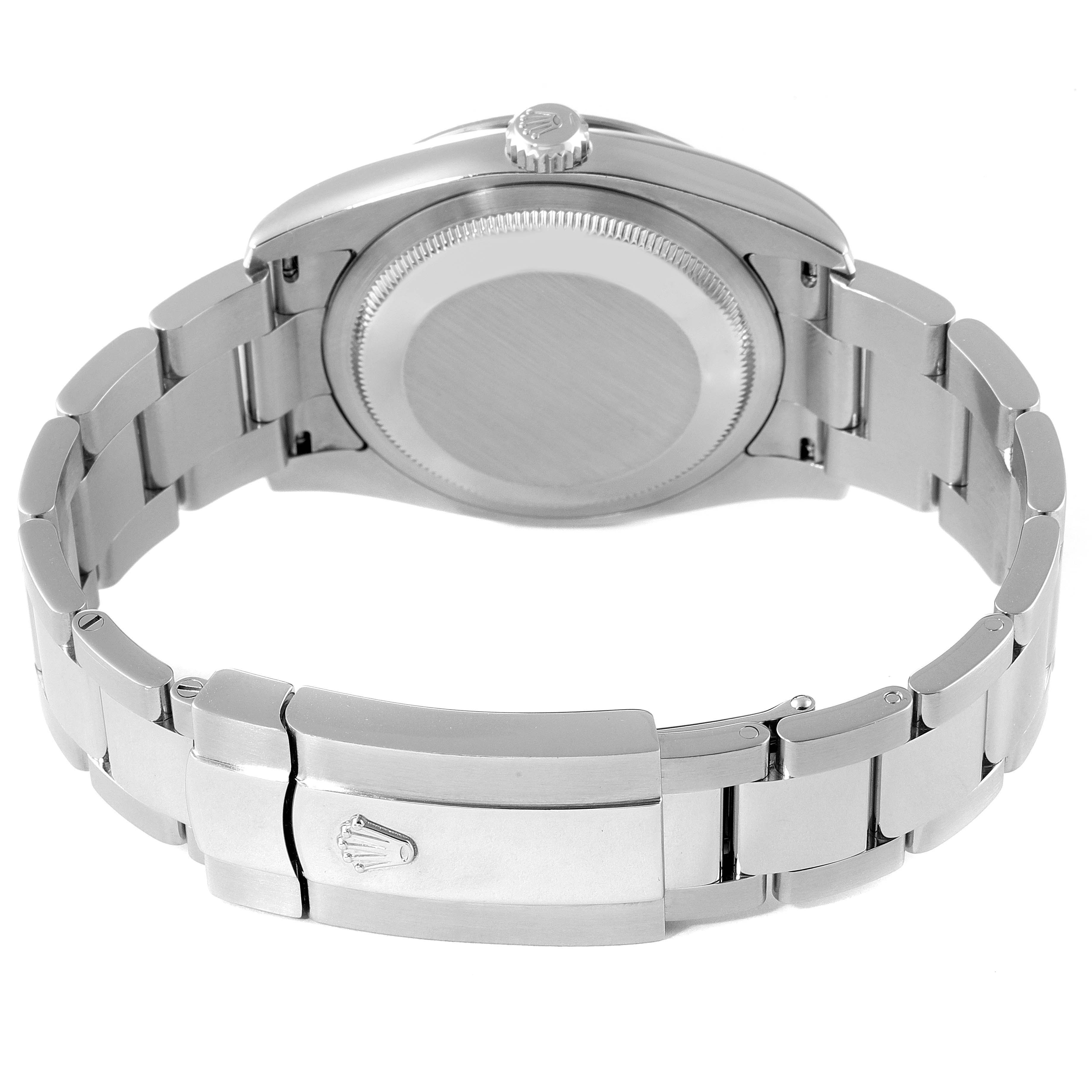 The image shows the back view of the Rolex Turn-o-Graph 116264 Men's Stainless Steel Blue Dial 116264 Men's Stainless Steel Blue Dial watch, highlighting the case back and the bracelet with a clasp.