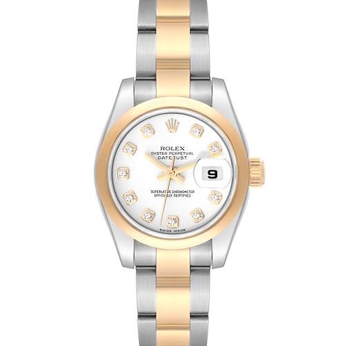 Photo of Rolex Datejust White Diamond Dial Steel Yellow Gold Ladies Watch 179163