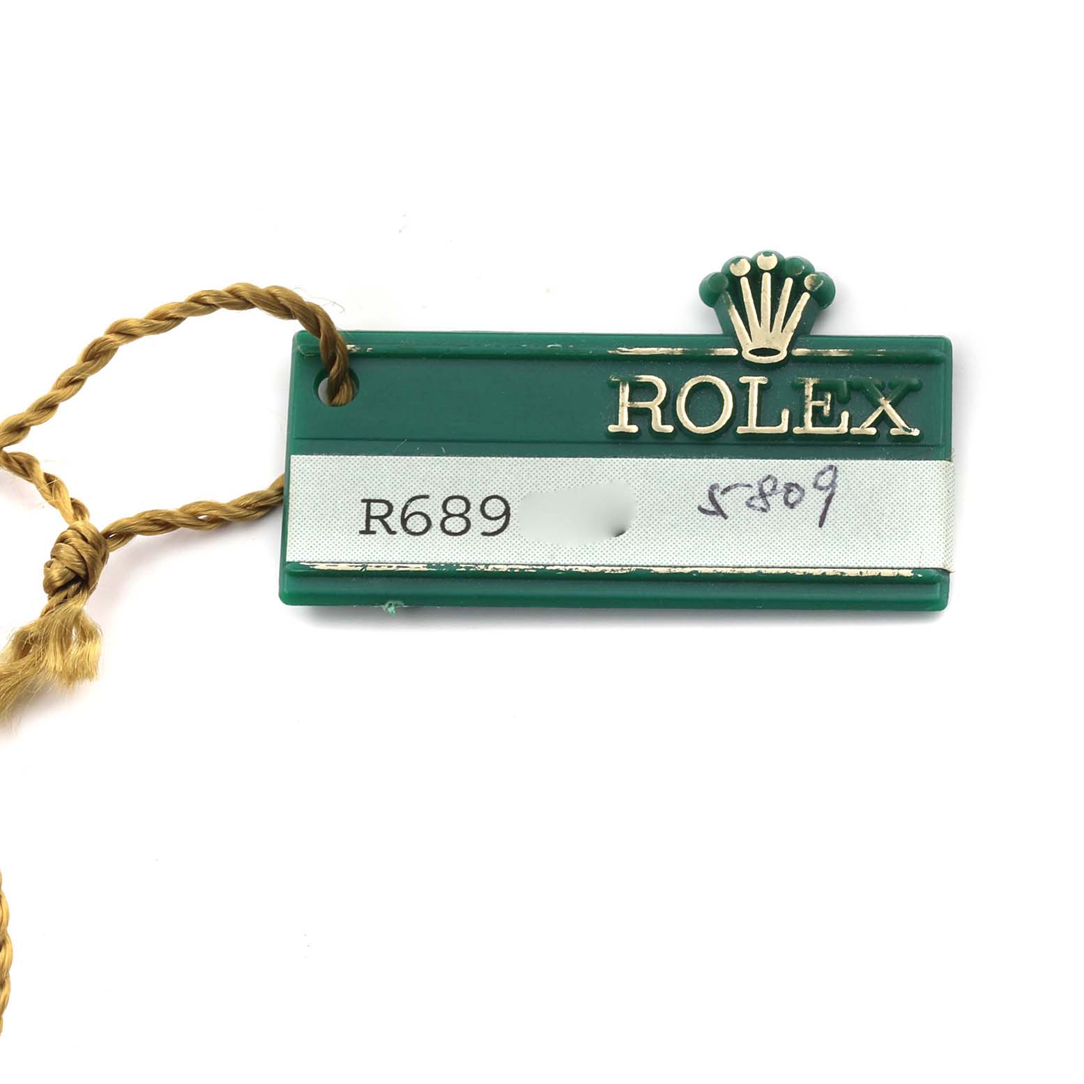 This image shows a green Rolex tag with the model number, likely an accessory for the Rolex President 69178 Women's Yellow Gold Champagne Dial 69178 Women's Yellow Gold Champagne Dial watch.