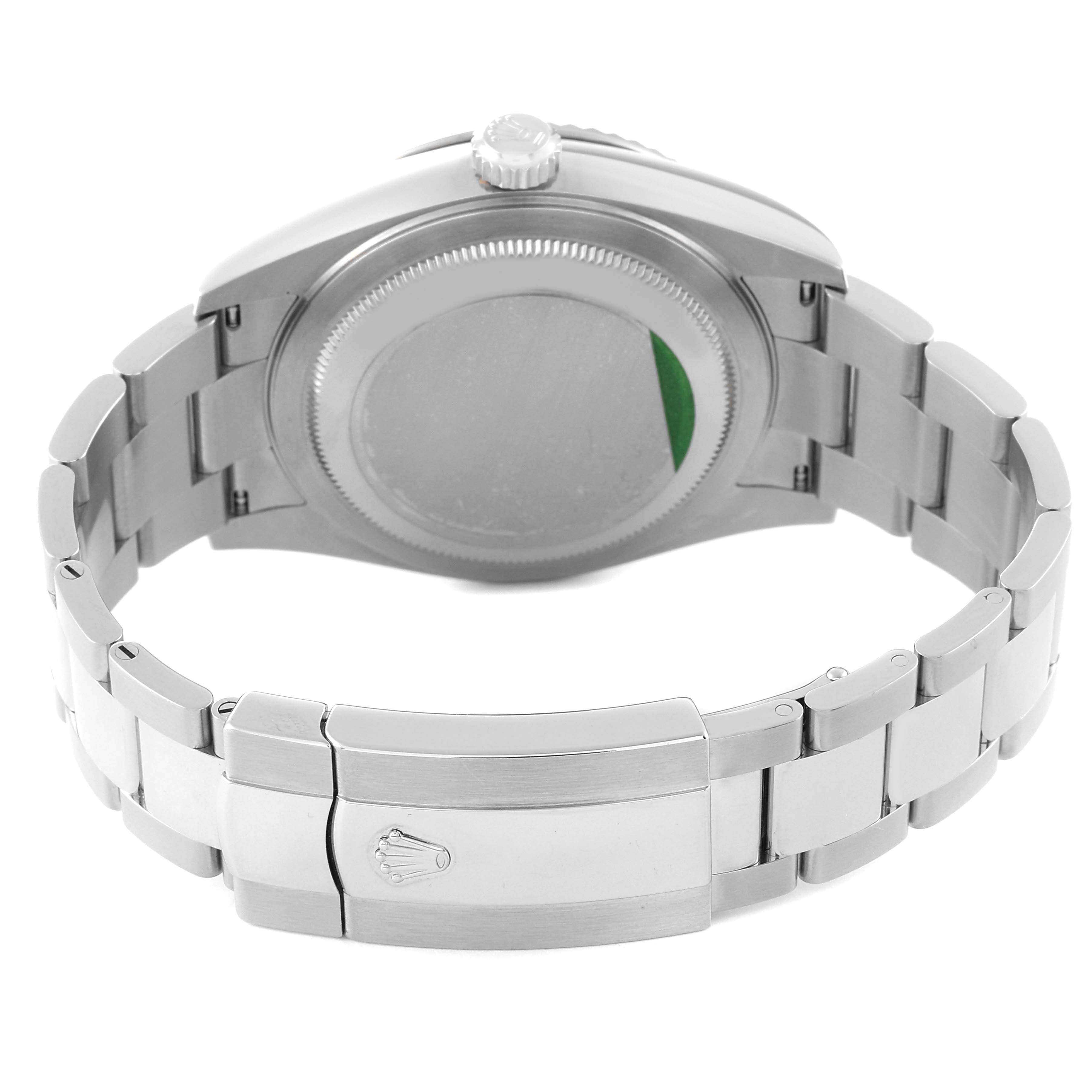 The image shows the back and clasp of the Rolex Sky-Dweller 326934 Men's Stainless Steel White Dial 326934 Men's Stainless Steel White Dial watch, taken from the rear angle.