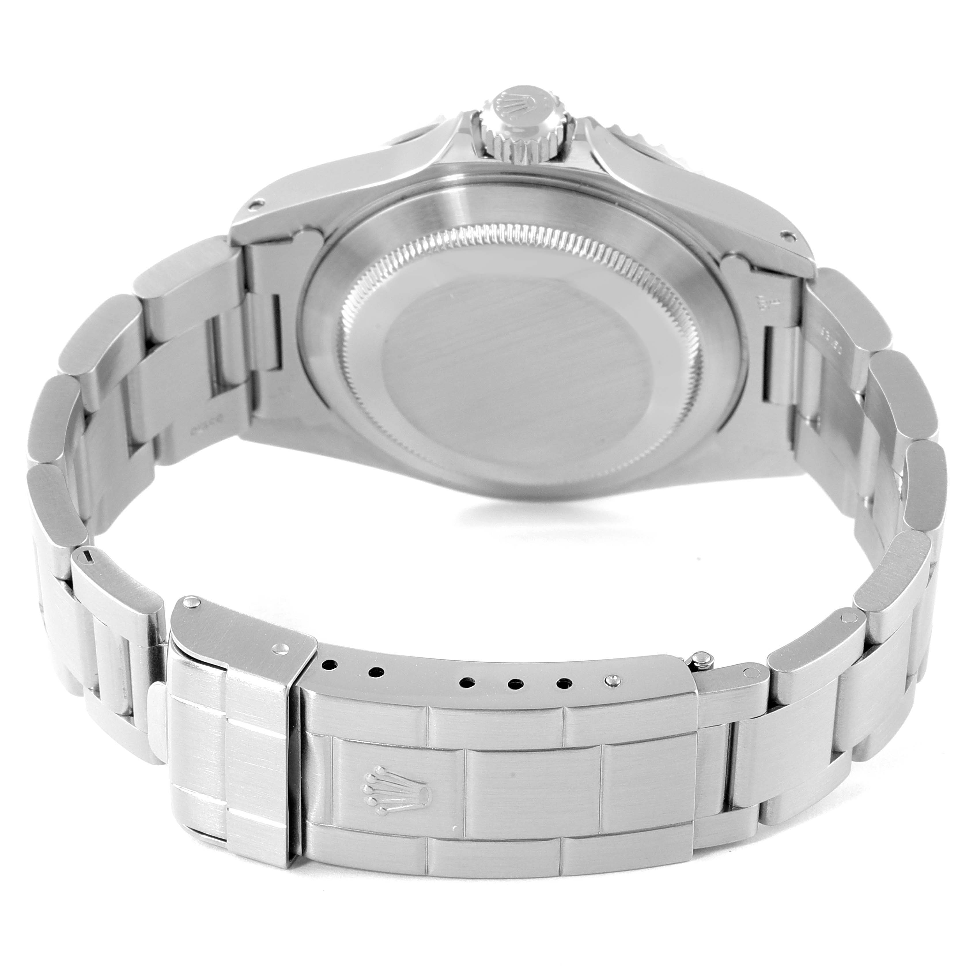 The image shows the back and clasp parts of the Rolex Submariner 14060 Men
s Stainless Steel Black Dial 14060 Men
s Stainless Steel Black Dial watch from a rear angle.