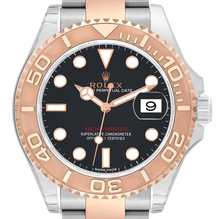 Rolex Yachtmaster 40 Rose Gold Steel Black Dial Mens Watch 116621 Unworn SwissWatchExpo