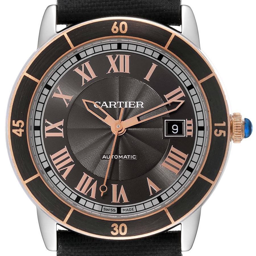Cartier Ronde Croisiere Steel Rose Gold Grey Dial Mens Watch W2RN0005 SwissWatchExpo