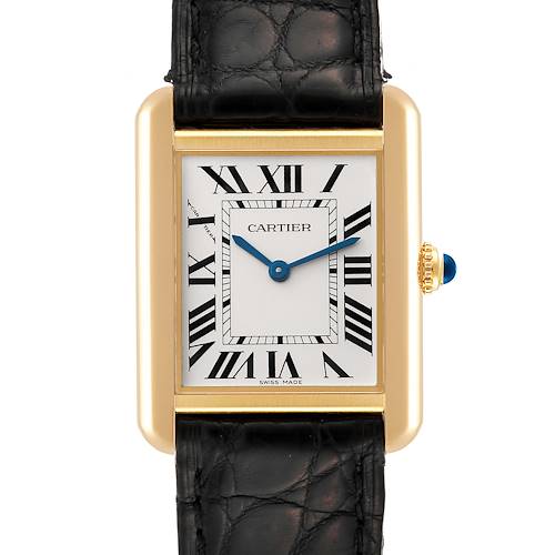 Photo of Cartier Tank Solo Yellow Gold Steel Silver Dial Ladies Watch W5200002 Card