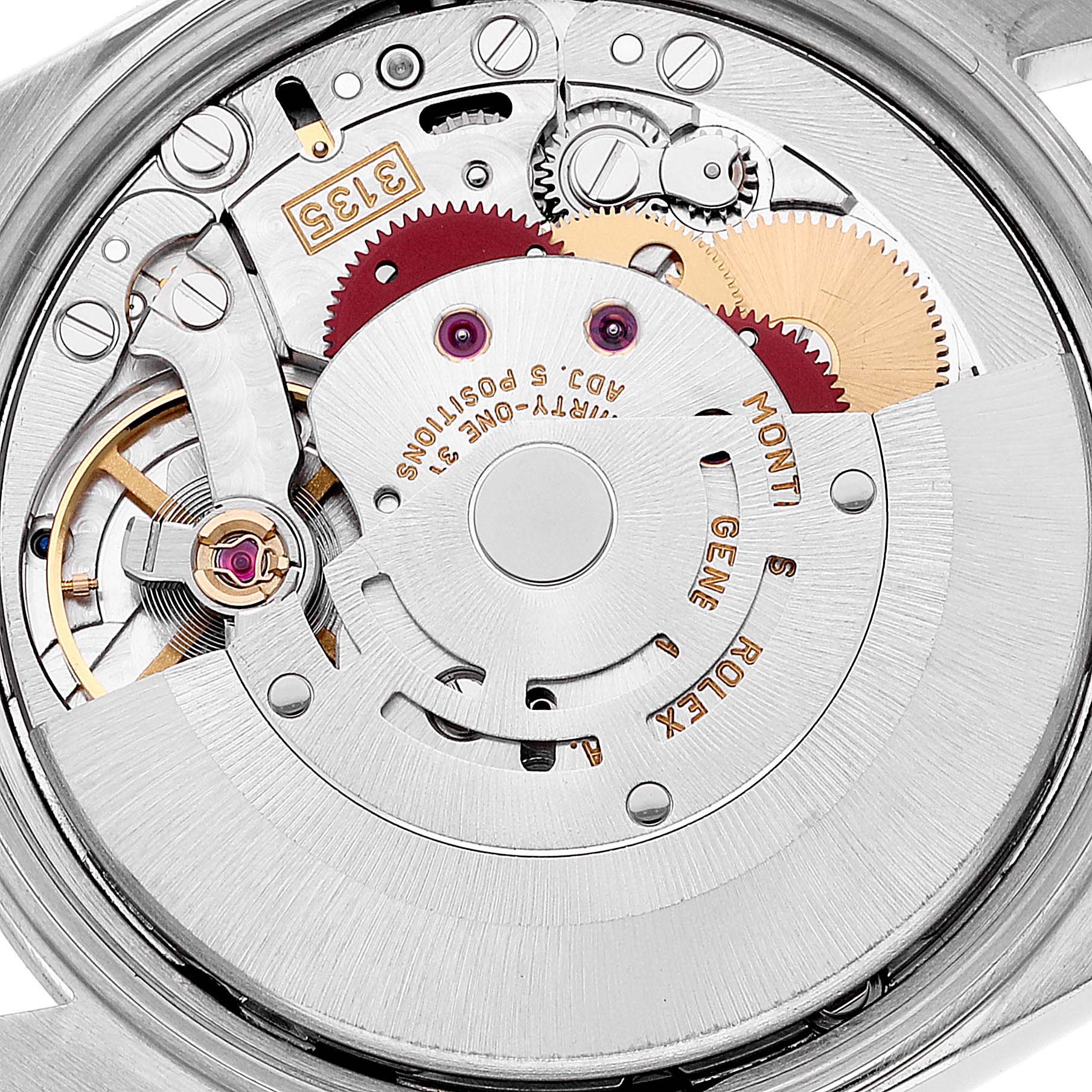 This image shows the internal movement components of a Rolex Date 15200 Men's Stainless Steel Blue Dial 15200 Men's Stainless Steel Blue Dial model watch from the back view.