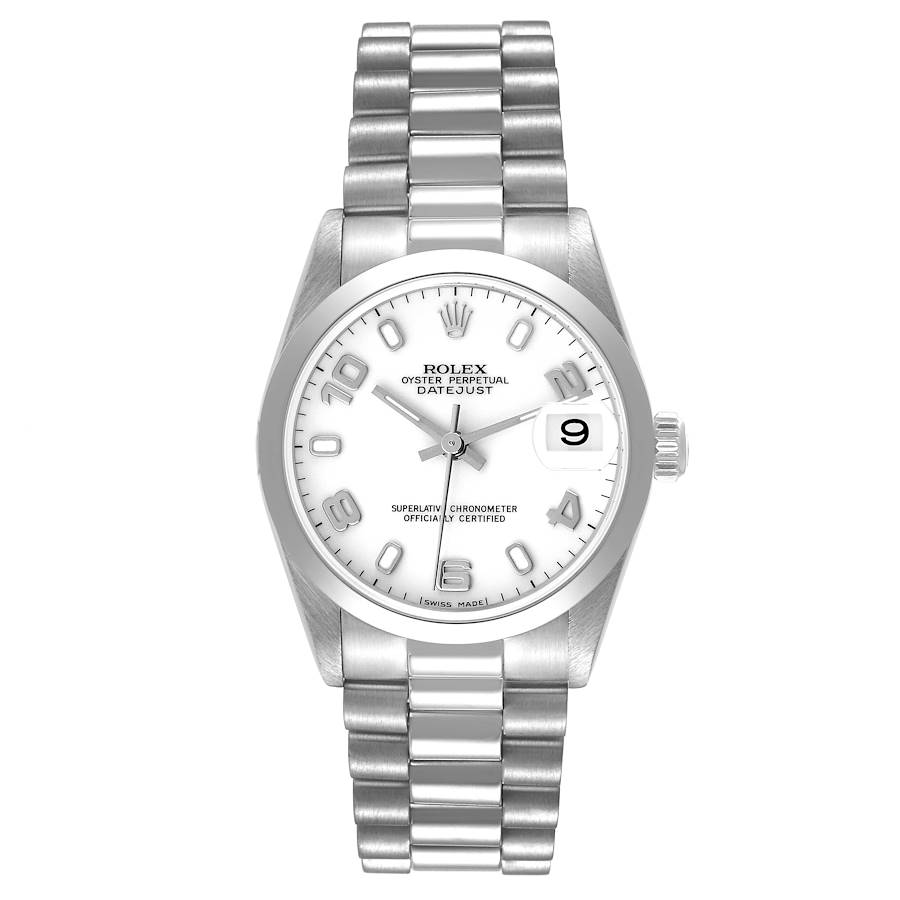 Rolex Datejust President Midsize Platinum White Dial Ladies Watch