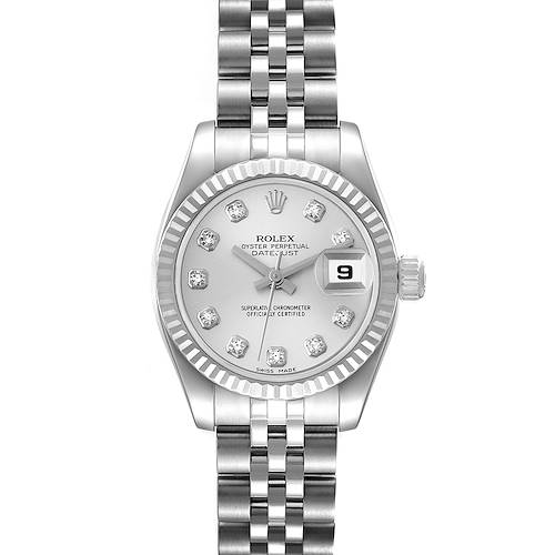 Photo of Rolex Datejust Steel White Gold Diamond Dial Ladies Watch 179174 Box Papers