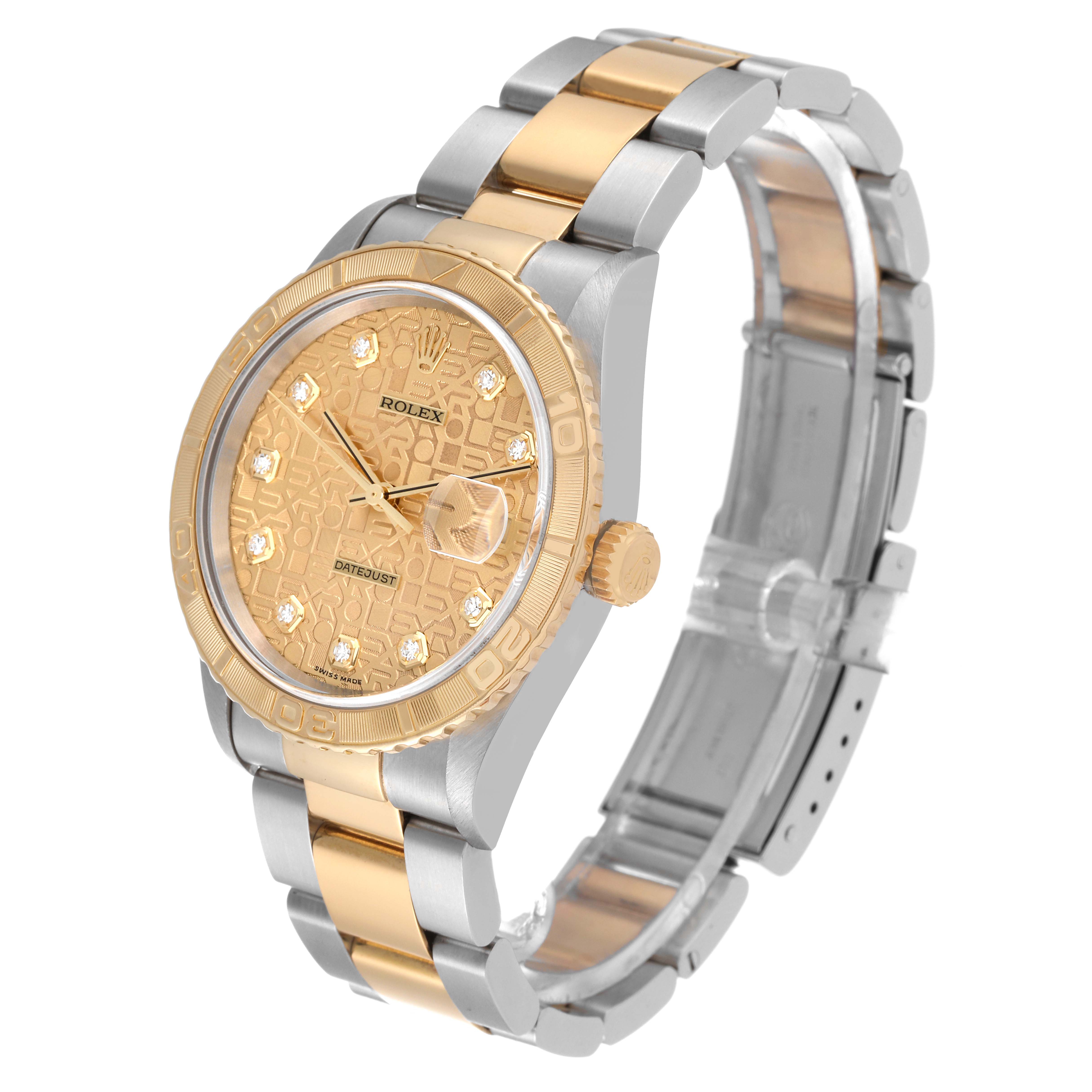 The image shows a Rolex Turn-o-Graph 16263 Men's Steel and Gold (two tone) Champagne Dial 16263 Men's Steel and Gold (two tone) Champagne Dial watch at a slight angle, highlighting the face, bezel, band, and crown.