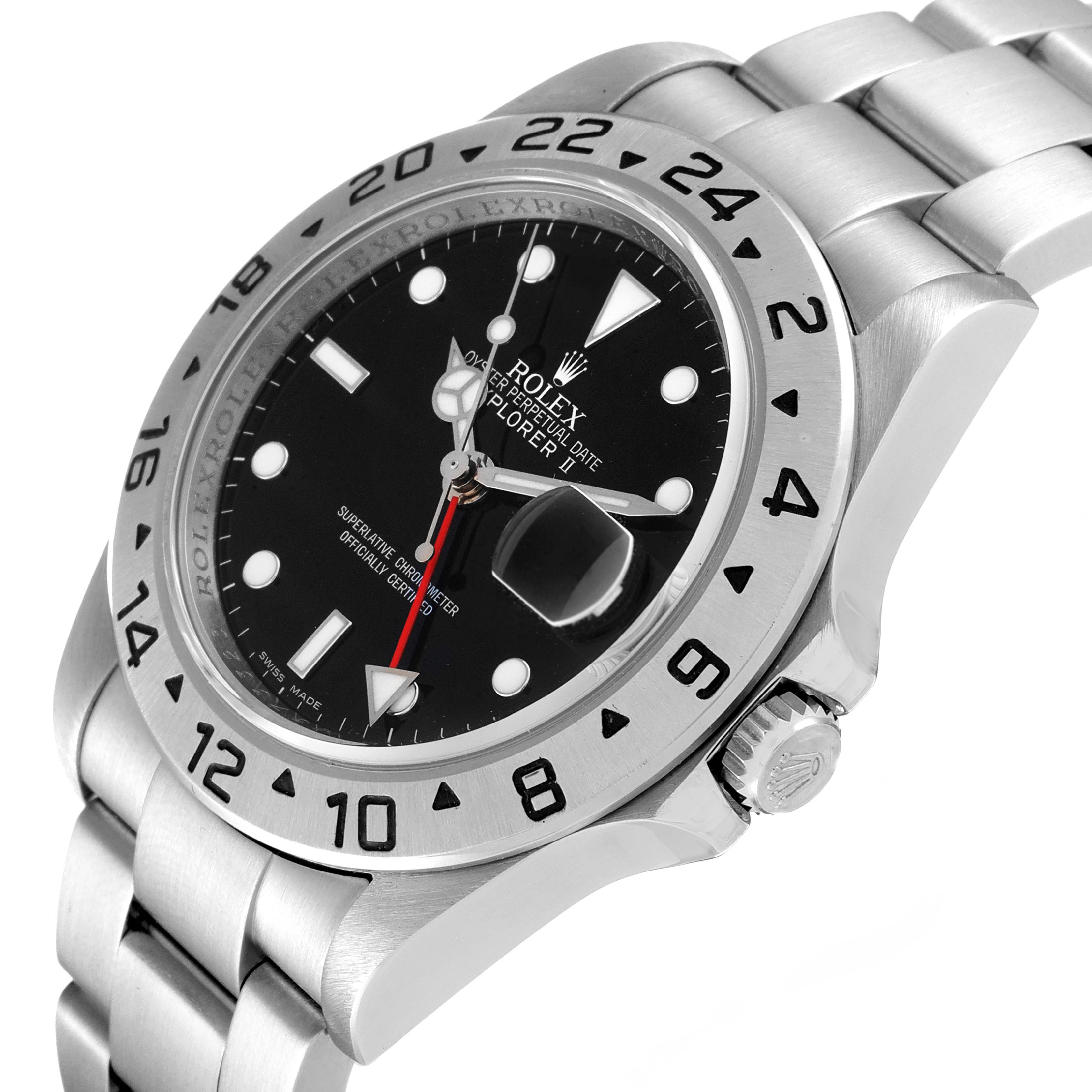 The image shows a close-up angle of the Rolex Explorer 16570 Men
s Stainless Steel Black Dial 16570 Men
s Stainless Steel Black Dial watch, highlighting its dial, bezel, and part of the bracelet.