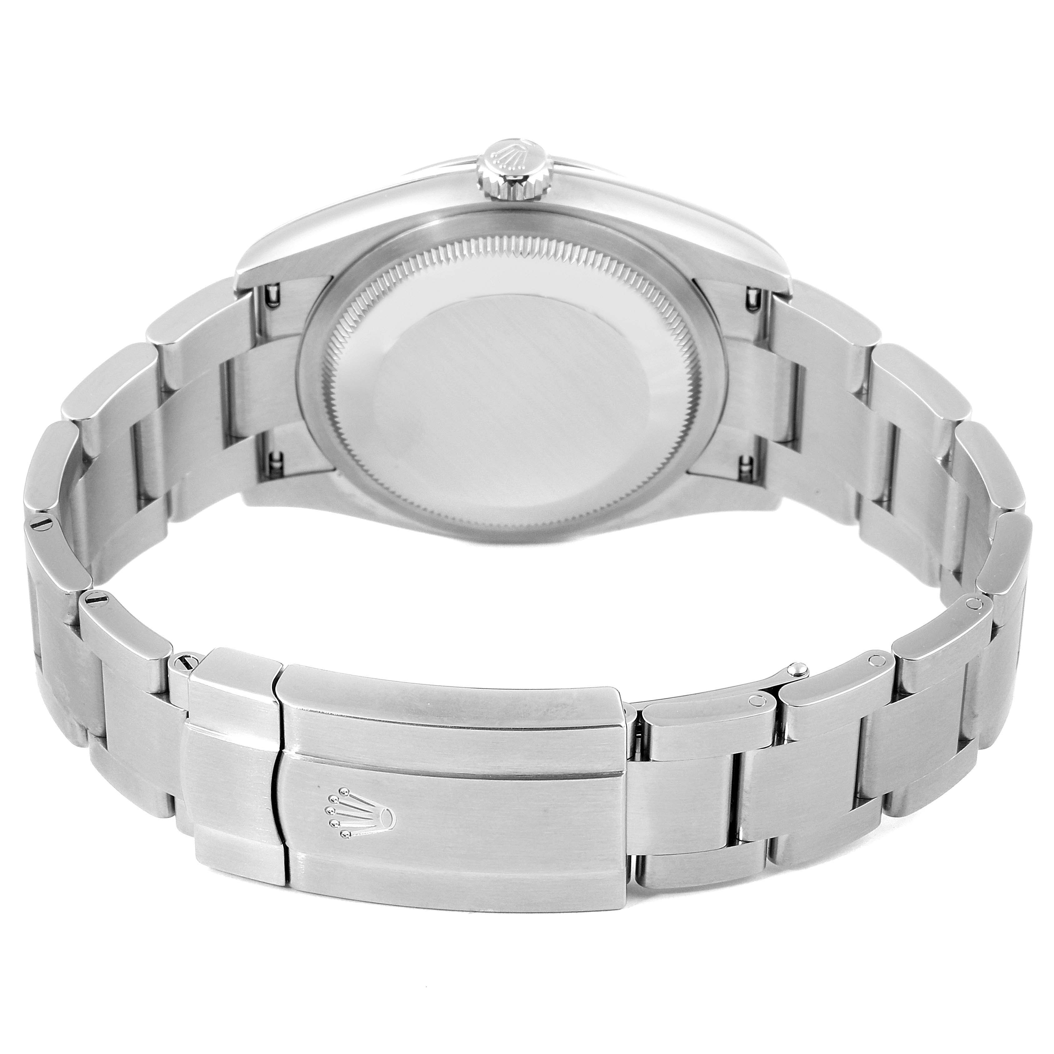 The image shows the back view of a Rolex Oyster Perpetual 126000 Men's Stainless Steel Blue Dial 126000 Men's Stainless Steel Blue Dial watch, featuring the stainless steel case and bracelet.